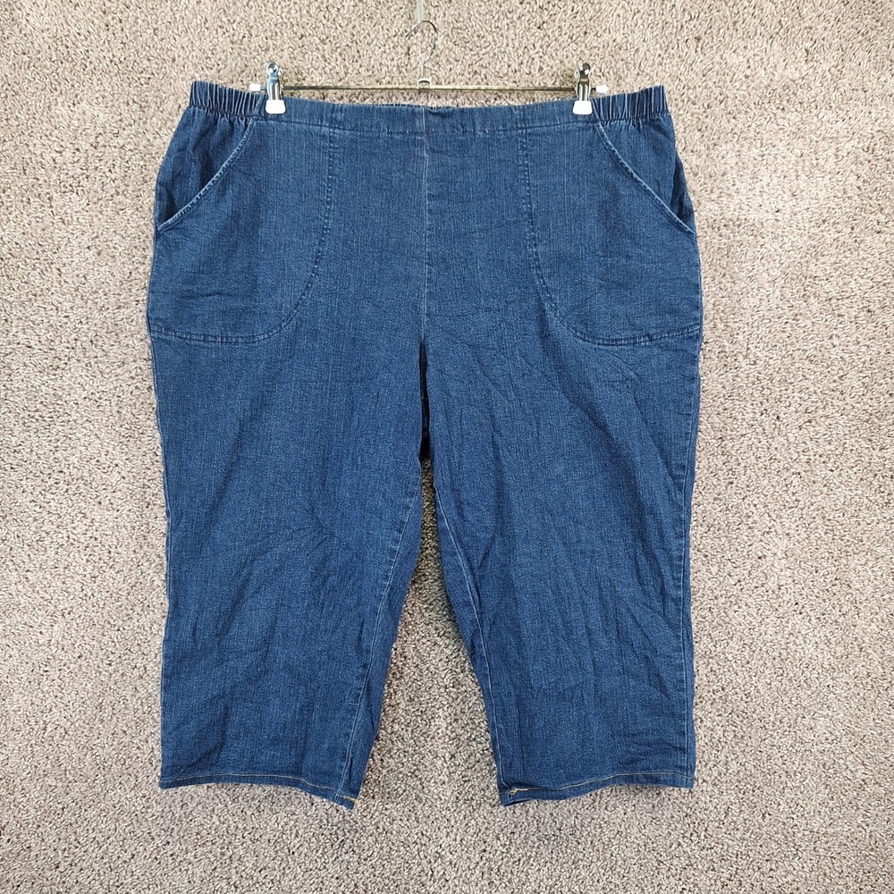 JMS Just My Size Capris Women 3X (Fits W42xL19) Medium Wash Classic Denim Casual